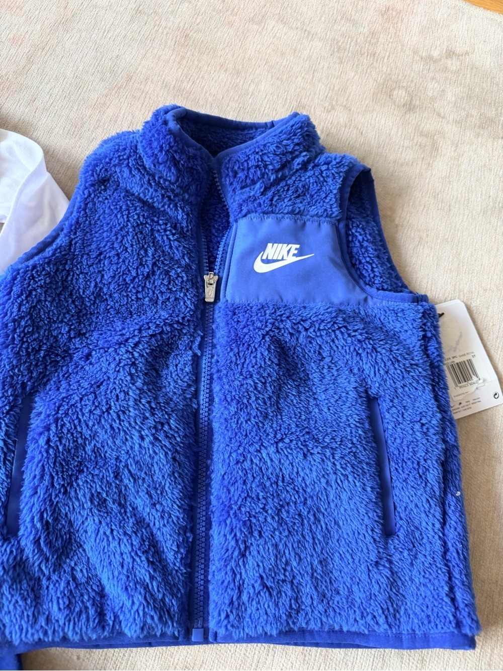Nike Royal Blue Sherpa Vest White Logo 3 Piece Set 3T - Picture 7 of 12